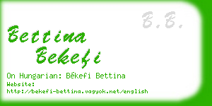bettina bekefi business card