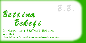bettina bekefi business card